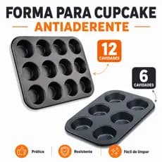 Forma De Cupcake Antiaderente Com 6/12 Cavidades