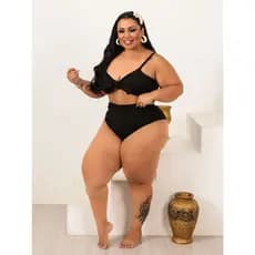 BIQUINI PLUS SIZE FEMININO MODELO HOT PANT CINTURA ALTA TAMANHO 54
