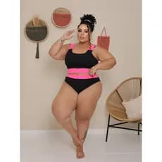 Biquini Plus Size Feminino Esconde barriga Modelador Top de Academia