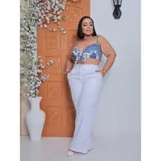 CALCA ALFAIATARIA FEMININA PLUS SIZE FORRADA NA COR BRANCA ENVIO IMEDIATO TAMANHO 56
