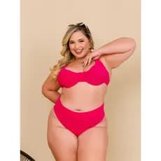 Biquini Plus Size Feminino Cintura Alta Modelo retro meia taca tamanho 54