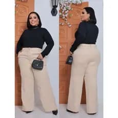 CALCA FEMININA PLUS SIZE DE ALFAIATARIA SOCIAL FORRADA COM BOLSO LATERAL ENVIO IMEDIATO TAMANHO 58