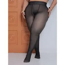 MEIA TRANSLUCIDA PLUS SIZE FORRADA PELUCIADA ENVIO IMEDIATO TAMANHO 54