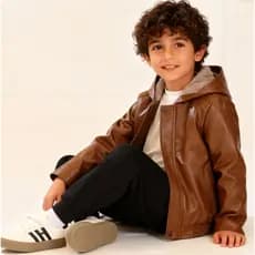 Outono Inverno Veludo Jaquetas De Couro Moda Zíper Manga Longa Menino Crianças Quente Do Plutônio Para 2-7 Anos Jaqueta