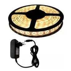 Fita Led 5050 5 Metros C/ Silicone Ip65 Quente 3000k + Fonte