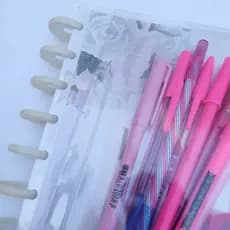 Pasta ZIP Transparente Com Fecho para Caderno de Disco Sistema Inteligente