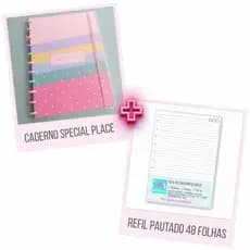 Kit Caderno A4 de 10 Matérias Special Place Color + Refil de Caderno A4 Pautado