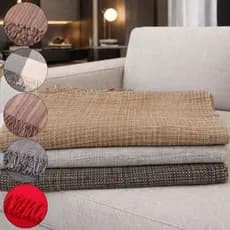 Manta Cobertor Decorativa Sofá Cama Casal 100% Algodão Tamanho Grande 2,40 x 1,80 m Moderna