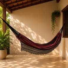 Rede Descanso Algodão 100% Casal Reforçada Dormir Luxo Jeans Listrada Confortável TAM 2,70 X 1,60