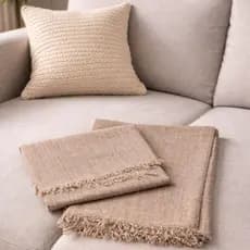 KIT 2 Mantas Cobertor Decorativa Sofá Cama Casal 100% Algodão Tamanho Grande 2,40 x 1,80 m Moderna