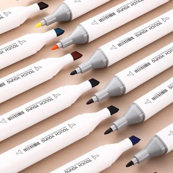 Marcador de duas cabeças 60 cores opcionais pintados à mão Design quadrinhos marcador oleoso essencial de álcool dedicad
