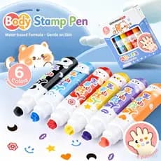 Pintura de selo corporal para crianças, pode usar fórmula segura e adequada para a pele, manual lavável, padrão DIY, con
