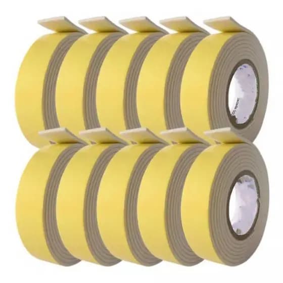 Kit 10 Fitas Banana Dupla Face Adesivo De Espuma 2,4cm X 10m