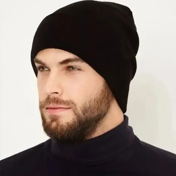 Touca Lisa Preta Beanie Lã Gorro Colorida Inverno