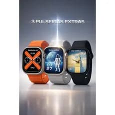 Smartwatch Ultra Tela 2.1 HD 60Hz GPS Integrado À Prova D'água + 3 Pulseiras Kit Premium Completo