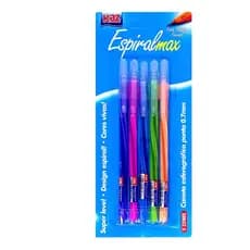 Caneta Esferográfica Kaz Espiralmax 0,7mm 5 Cores Rosa/roxo/verde/azul/laranja