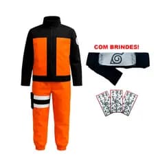 Fantasia Naruto Uzumaki Infantil Com Bandana Cosplay Infantil e Juvenil Pronta Entrega