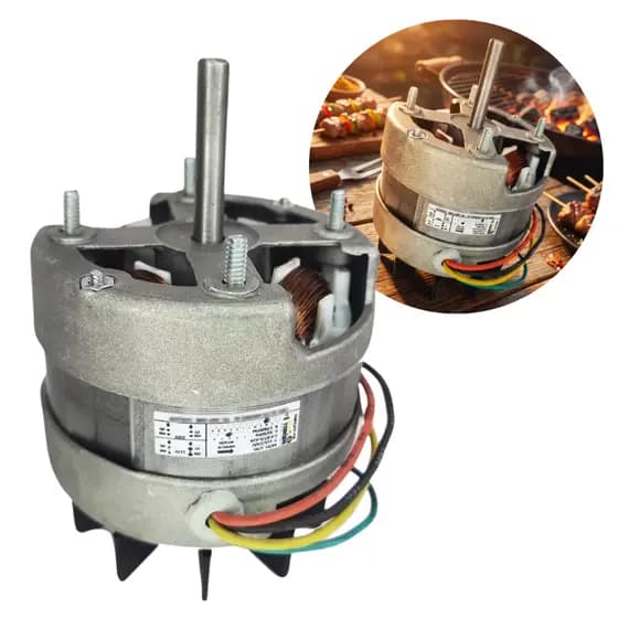 Motor Silencioso Elétrico Churrasqueira Potente Giratória Para Gira Grill Espetos Bivolt Silencioso