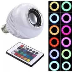 Lâmpada LED Bluetooth Colorida Musical KAPBOM KAP-L2 Lampada Bluetooth De Led Caixa De Som C Controle Rgb 12W - Pandin Tech