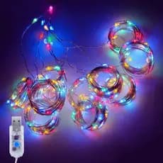 Cascata Natalina Cortina de Luz LED Colorido 3 Metros USB
