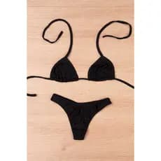 Biquini cortininha com asa adelta liso acetinado