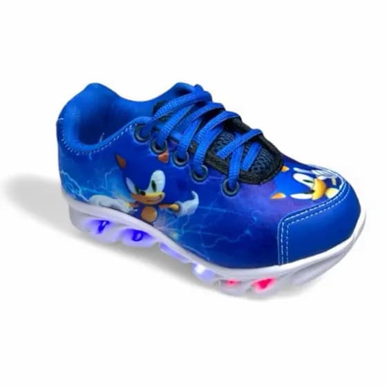 Tênis Infantil LED SONIC De Menino Com Led Luzinha Personagem Tênis Com Luzes Coloridas