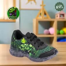 Tenis Infantil Masculino Menino Super Herói Hulk Confortavel Dia a Dia Lançamento