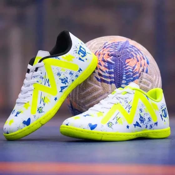 Chuteira Futsal Infantil Menino Menina Confortável Colada Costurada Quadra Salão Antiderrapante