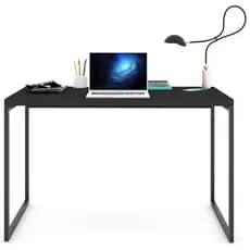 Mesa Escrivaninha MDF Preta Industrial 90 CM Moderna Home Office Quarto Estudo Computador Notebook