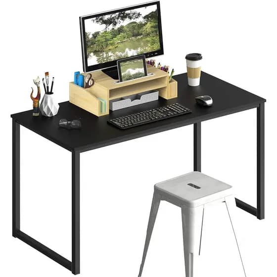 Escrivaninha Mesa Multiuso Escritorio Preta 90X45 cm MDF Home Office Quarto Moderna  Qualidade