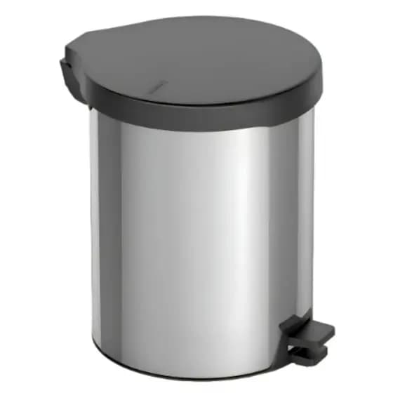 Lixeira 12 Litros Inox Com Pedal Tramontina Polida Tampa Preta