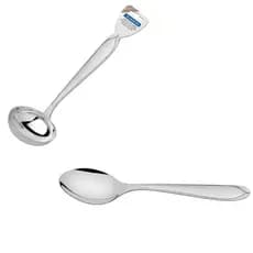Kit Servir Inox Concha De Feijão + Colher De Arroz Resistente Aço Inoxidável Tramontina