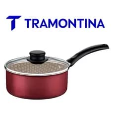 Panela 18cm Turim Vermelha 2 Litros Com Tampa De Vidro Tramontina Vermelha Antiaderente 20262818