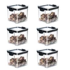 Kit 6 Potes Acrílico Herméticos Com Tampa 800ml Mantimentos