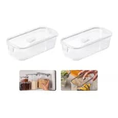 Conj Kit 2 Potes Herméticos Slim C/ Travas Multiuso 845 ml