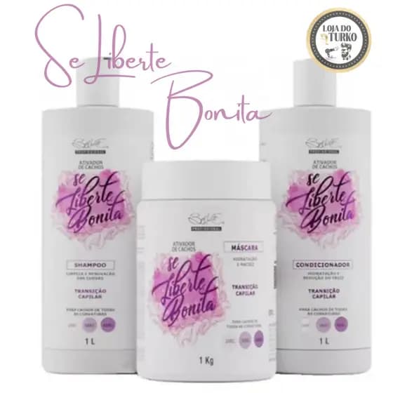 NOVO KIT CAPILAR ATIVADOR DE CACHOS 3 ITENS 1KG - SE LIBERTE BONITA BELKIT