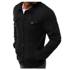jaqueta masculina preta jeans com lycra