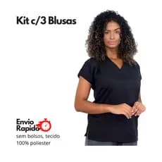 KIT C/3 - Bata Scrubs e Jalecos Enfermagem Cuidadora Uniformes Hospitalar