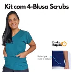 KIT Com 4 Scrub blusa enfermagem Uniforme