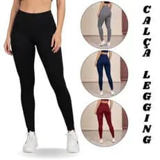 Calça Legging Feminina Zero Transparência Cintura Alta Suplex Fifness Academia Esportiva Lisa