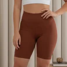 Bermuda Feminina Suplex Cintura Alta Fitness Ginástica Ciclista Academia Caminhada