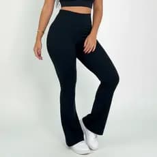 Calça Legging Flare Bailarina Suplex Cintura Alta Modela Bumbum Feminina
