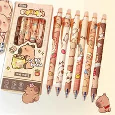 Caneta Capivara Filó 1 Unidade Apagáveis Em Gel Tinta Azul Ponta Fina Papelaria Fofa Escolar Kawaii
