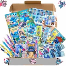 Kit Stitch Papelaria Fofa Kawaii  Presente Criativo Para Menino Caneta Lápis Borracha Adesivo Caderninho