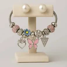 Pulseira Life Aço Inoxidável Prata Com Berloques Ajustável Charme Luxo Presente Feminino Pingentes Estilo Versátil Mais