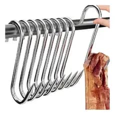 Kit 10 Pçs Gancho Em Inox Para Açougue / Frigorifico