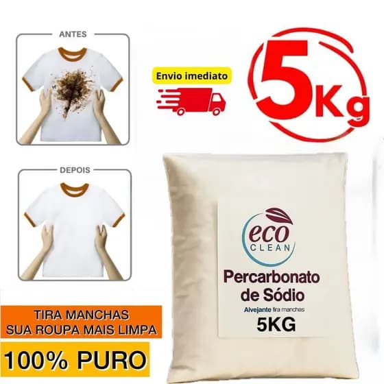 5KG Percarbonato De Sódio 100% Puro Roupas Brancas Coloridas TIRA MANCHAS 500G/1KG/2KG/