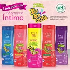 Kit c/ 4 Sabonete Íntimo Cheirinho de Chiclete Babasoul Soul Cosméticos 200ml