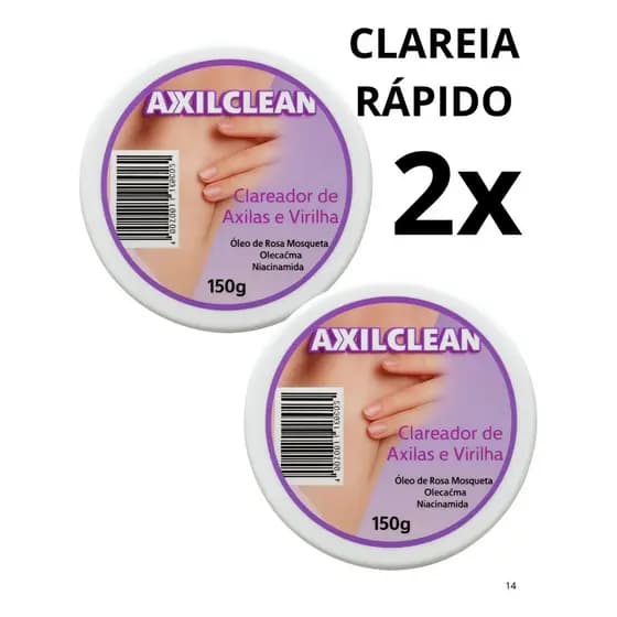 Clareador de Virilha e Axila Axilclean 150 gr Axilas e Virilhas Escuras Nunca Mais