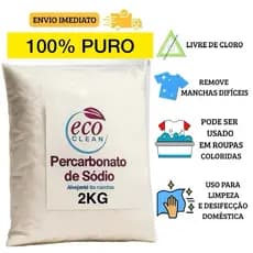 Percarbonato De Sódio 100% Puro Roupas Brancas Coloridas Lavanderia 500G/1KG/2KG/5KG ALVEJANTE